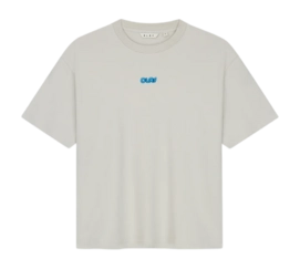 T-Shirt Olaf Hussein Women Retro Logo Boxy Tee Cement