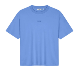 T-Shirt Olaf Hussein Women Retro Logo Boxy Tee Summer Sky Blue