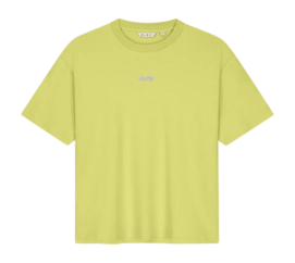 T-Shirt Olaf Hussein Women Retro Logo Boxy Tee Pear Green