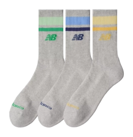 Socks New Balance Unisex Everyday Stripe Midcalf Assorted 1 (3 Pack)