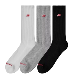 Chaussettes New Balance Unisexe Patch Logo Crew White Multi (Lot de 3)