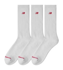 Chaussettes New Balance Unisexe Patch Logo Crew Blanc (Lot de 3)