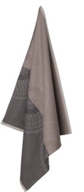 Theedoek Elias Flora Grey (set van 2)
