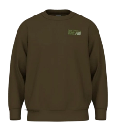 Trui New Balance Men Athletics Premium Logo Crew Woodland