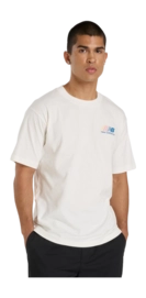 T-Shirt New Balance Athletics Multi Color Logo Herren Sea Salt