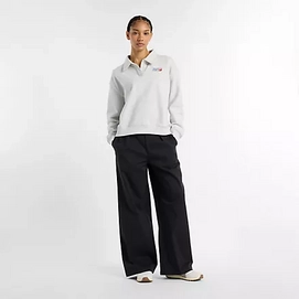Trui New Balance Women French Terry Polo Sweatshirt Ash Heather