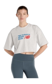 T-Shirt New Balance Athletics Premium Logo Damen Ash Heather