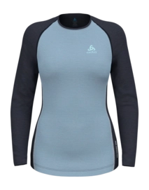 Undershirt Odlo Women L/S Natural Performance PW 150 Provincial Blue / Dark Sapphire Melange