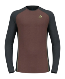 Funktionsshirt Odlo L/S Natural Performance PW 150 Herren Fudge / Dark Grey Melange