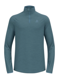T-Shirt Manches Longues Odlo Homme Mid Layer 1/2 Zip Essential Thermal Provincial Blue Melange