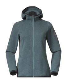 Sweatjacke Bergans Kamphaug Knitted Hoodie Damen Grey Sage