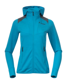 Sweatjacke Bergans Rabot Active Mid Hood Jacket Damen Aqua Lagoon