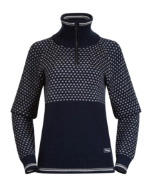 Pullover Bergans Alvdal Wool Half Zip Damen Navy Blue/Vanilla White