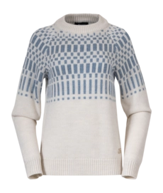 Jumper Bergans Women Nordmarka Merino Jumper Vanilla White/Husky Blue