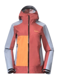 Jas Bergans Women Vaagaa Light 3L Shell Jacket Rusty Dust/Husky Blue/Faded Orange