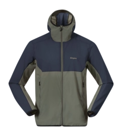 Jas Bergans Men Vaagaa Windbreaker Jacket Green Mud/Navy Blue