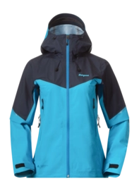 Jacket Bergans Women Rabot Light 3L Shell Jacket Aqua Lagoon/Navy Blue