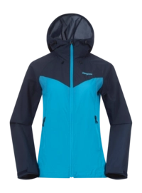 Jacket Bergans Women Rabot Windbreaker Jacket Aqua Lagoon/Navy Blue