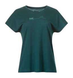 T-Shirt Bergans Women Tind Crux Merino Tee Malachite Green/Light Malachite Green Moon Peak
