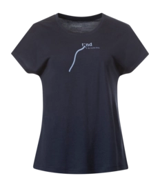 T-Shirt Bergans Women Tind Altitude Merino Tee Navy Blue/Blueberry Milk Steep Peak