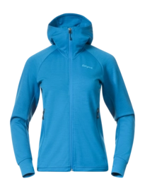 Zip Sweatshirt Bergans Women Rabot Merino Tech Midlayer Hoodie Dark Aqua Lagoon