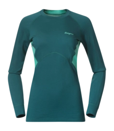 Langarmshirt Bergans Inner: Pure Merino Long Sleeve Damen Malachite Green/Light Malachite Green