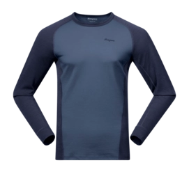 T-Shirt Manches Longues Bergans Homme Inner: Dual Merino Long Sleeve Granite Blue/Navy Blue