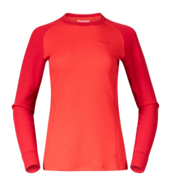 T-Shirt Manches Longues Bergans Femme Inner: Dual Merino Long Sleeve Fire Red/Red