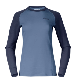 Long Sleeve T-Shirt Bergans Women Inner: Dual Merino Long Sleeve Granite Blue/Navy Blue