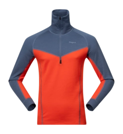Jumper Bergans Men Inner: Dual Merino Half Zip Lava/Granite Blue