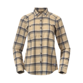 Chemise Bergans Femme Tovdal Shirt Warm Sand/Navy Blue Check