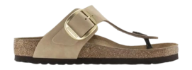 Tongs Birkenstock Women Gizeh Big Buckle Nubuck Leather Sandcastle Narrow