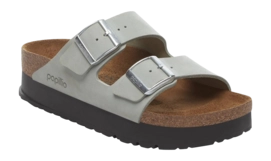 Tongs Birkenstock Women Arizona Papillio Flex Plateforme Nubuck Leather Pure Sage Narrow