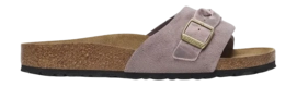 Slipper Birkenstock Oita Braided Suede Leather Damen Faded Purple Narrow