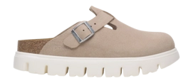 Clogs Birkenstock Boston Papillio Chunky Suede Leather Damen Light Rose Narrow