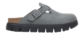 Clog Birkenstock Boston Papillio Chunky Suede Leather Damen Basalt Gray / Black