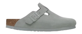 Clogs Birkenstock Boston Suede Leather Unisex Pure Sage Narrow