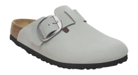 Clogs Birkenstock Boston Big Buckle Nubuck Leather Damen Pure Sage Narrow