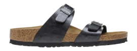 Tongs Birkenstock Femme Sydney Cushion Buckle Birko-Flor Graceful Licorice Narrow