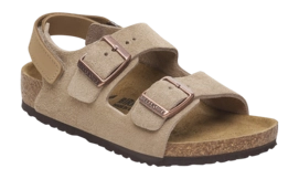 Sandalen Birkenstock Milano AS Suede Leather Kinder Taupe Narrow