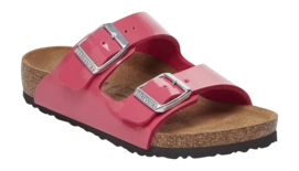 Slipper Birkenstock Kids Arizona Birko-Flor Patent Patent Fuchsia Tulip Narrow