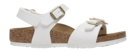 Sandals Birkenstock Kids Rio Plain Flowers AS Birko-Flor White Narrow