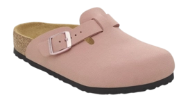 Klomp Birkenstock Kids Boston BS Birko-Flor Birkibuc Pink Clay Narrow