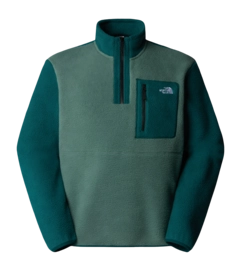 Fleecejas The North Face Men Yumiori 1/4 Zip Duck Green / Deep Nori / TNF Black
