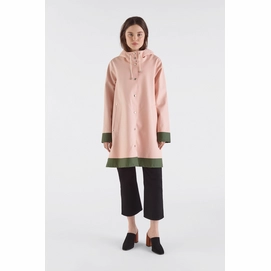 Regenjas Stutterheim Women Mosebacke Frame Pale Pink Green Willow