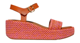 FitFlop Women Platfforms Woven Wedge Ankle-Strap Sandals Satsuma/Pinkperfect Mix