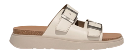 FitFlop Men Gen-FF Buckle Two-Bar Leather Slides Paris Beige