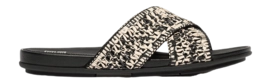FitFlop Women Gracie Woven Cross Slides Black/Ivory Mix