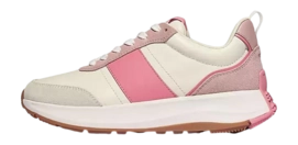 FitFlop Women F-Mode Flow Sneaker Leather & Suede Mix Cream/Pinkperfect