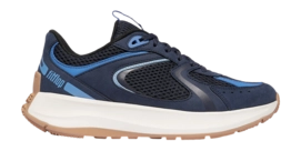 Baskets FitFlop Women F-Mode Flow Suede/Mesh/Leather Flatform Sneakers Midnight Navy/Bondi Blue